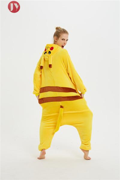 Wholesale Flannel Polyester Animal Pajamas Pikaqiu Adults Onesie Sleepwear