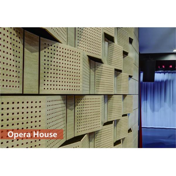 Круглое отверстие структура акустические перфорированные деревянные панели 2400 мм 0,9NRC CE FSC