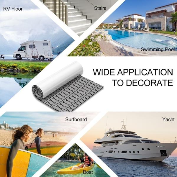 Plaque de tapis en mousse EVA personnalisée grise pour le revêtement de pont de yacht