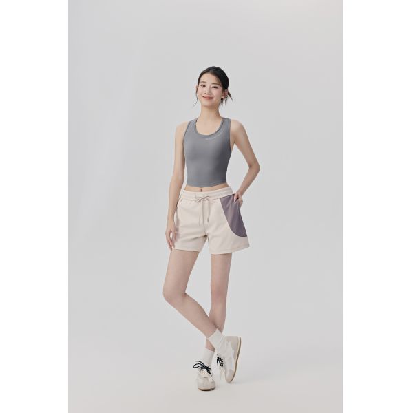 Lightweight Lavender Quick-Dry Active Shorts for Women with Elastic Waistband for Gym and Running
