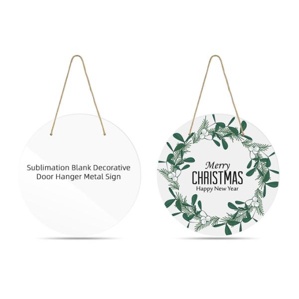 Christmas Home Decor Sublimation Metal Blanks Aluminum Circle Decorative Hanging Plaque
