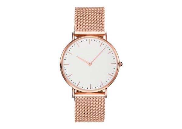 Custom Logo Alloy Case Watch , Quartz Movt Watch Milanese Steel Bracelet LD58