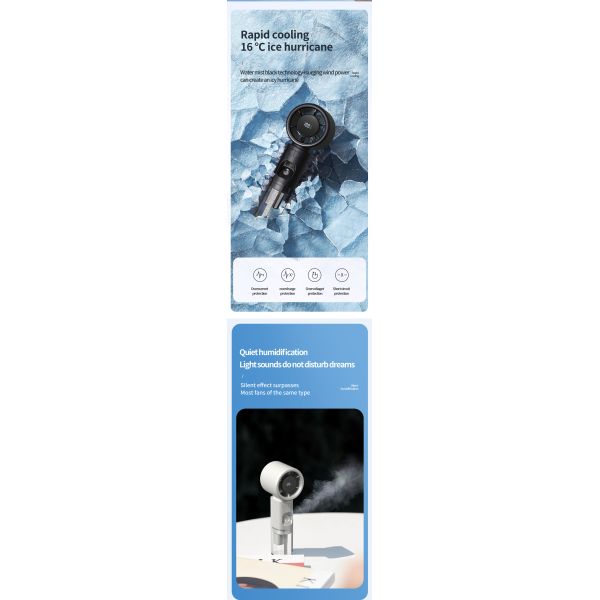 Usb Rechargeable Mini Portable Fan With 2000mAh Battery Lightweight Adjustable Speed