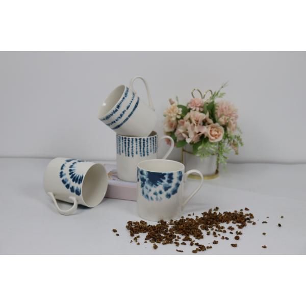 Porcelain Mug 400cc Straight Body Ceramic Mug with Full Decals Design for home/ office