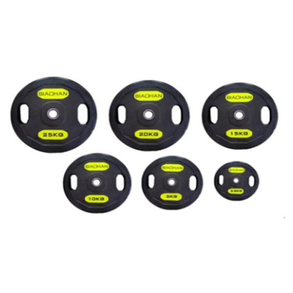 Low Noise Barbell Weight Plates Rubber Coated Versions in Unit Weight 2.5lb to 20kgs Packaged in Wooden Cartons Durable