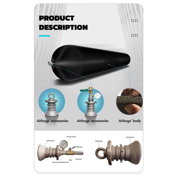 Черный 2,0 м воздушный мешок ролик надувный резиновый воздушный шар Судно запускающий воздушный шар