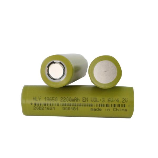 Lightweight Rechargeable Lithium Ion 2200mah 18650 Battery Cell UN38.3 HLY