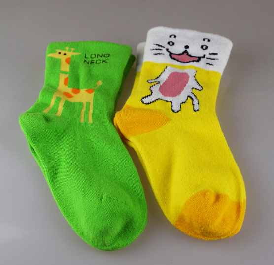 Cotton Knitting Kids Colorful Socks With Jacquard / Embroidery / Printing Logo