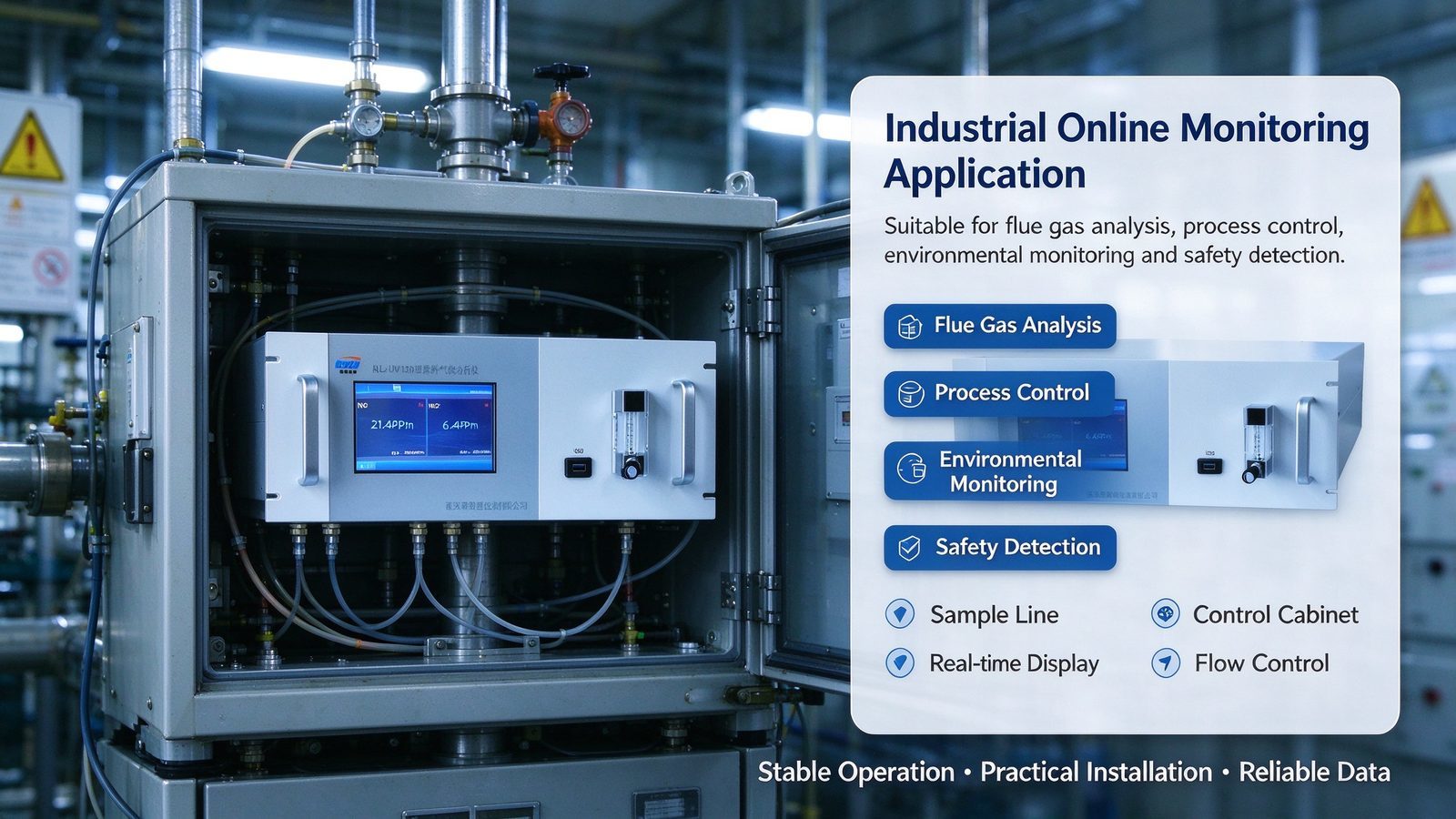 High Accuracy Industrial UV Gas Detector Multi Component UV-DOAS Gas Analyzer