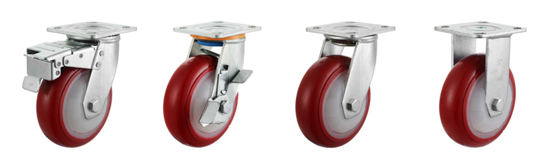Anti Slip Heavy Duty PU Heat Resistant Caster Wheels - 35–80°C  PU Castors 4