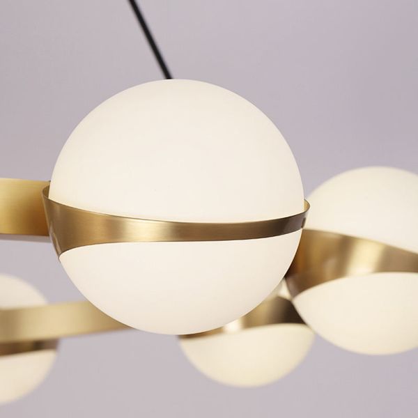 Brass Body Pendant Light with Adjustable Height and 50000 Hours Lifespan for Modern Luxury Chandelier