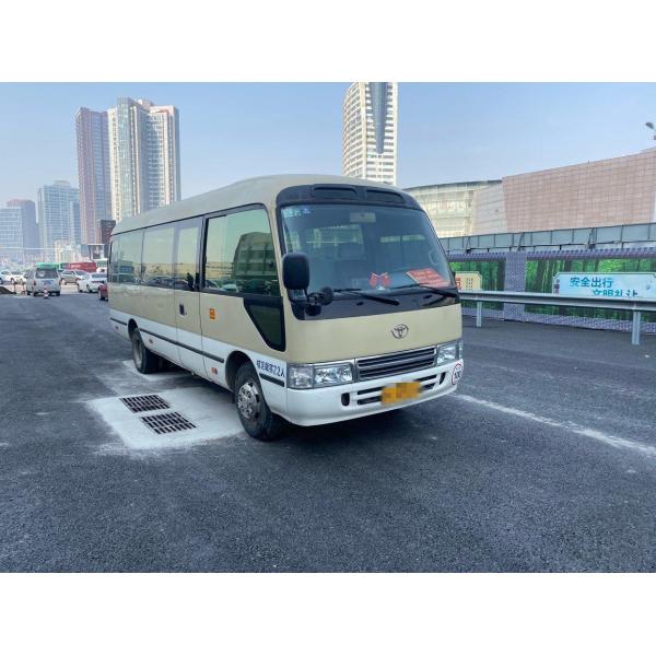 Second Hand Mini Coaster Bus Toyota 1hz 6 Cylinder Engine With 23 Seats