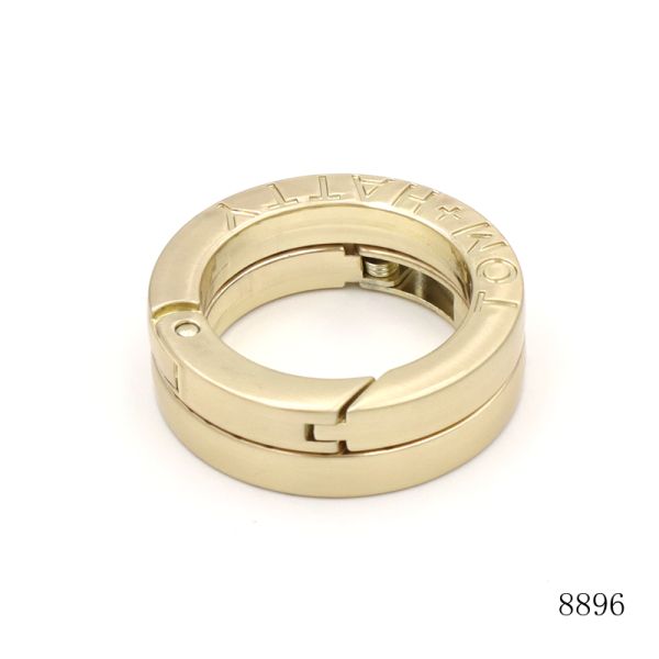 Gold Spring O Ring Circle Carabiner O Ring 35mm Key Chain Accessories