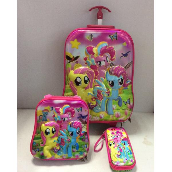 Hot sale 6D Kids Trolley 3 pcs / trolley school bags / children travel bags