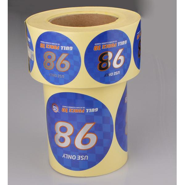 Printing manufacturer supplying custom logo silver PET PE vinyl round label rolls