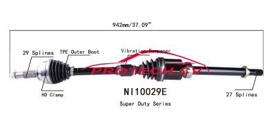 SV Front Right Drive Shaft Nissan Front Axle Assembly Replacement