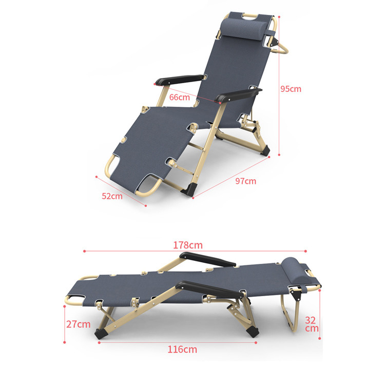 Foldable Portable Chaise Lounge Chair for Outdoor Beach Patio Garden Camping Pool Side