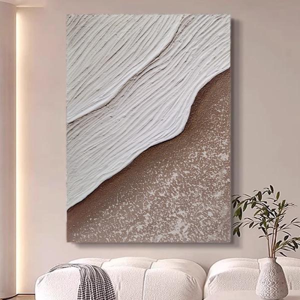 Pintura en relieve 3D creativa Medio aceite pintado a mano Tectura de olas marinas Pintura de arenisca Decoración de hogares modernos Arte artesanal de pared