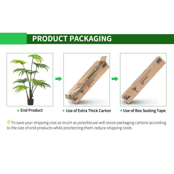 Green Palm Artificial Landscape Trees Potted Plants 120cm With Black Pot No Clor Fading