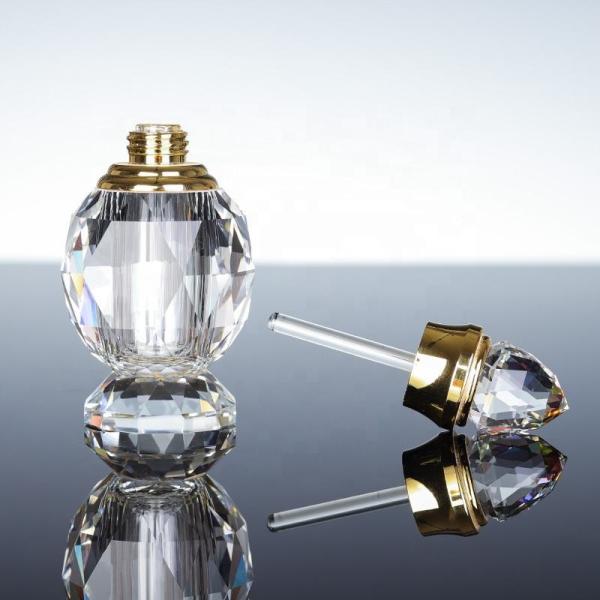 3ml / 6ml / 12ml Crystal Glass Perfume Bottle Customized Arabia Style UV Polished Decoration Gift