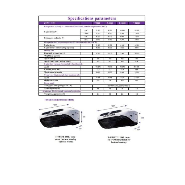 T-780E 780e T780E unidad de refrigeración THERMO KING ventilador eléctrico con motor diesel con modo de espera eléctrico fabricado en China