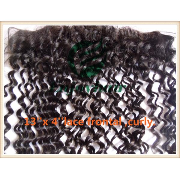 Malaysian virgin remy hair lace frontal 13''x4'' ,natural color curly 10''-24''