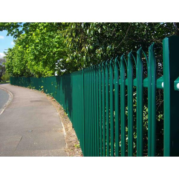 CE Black 1.2 Metres Steel Palisade Fencing With Triple Pointed Top