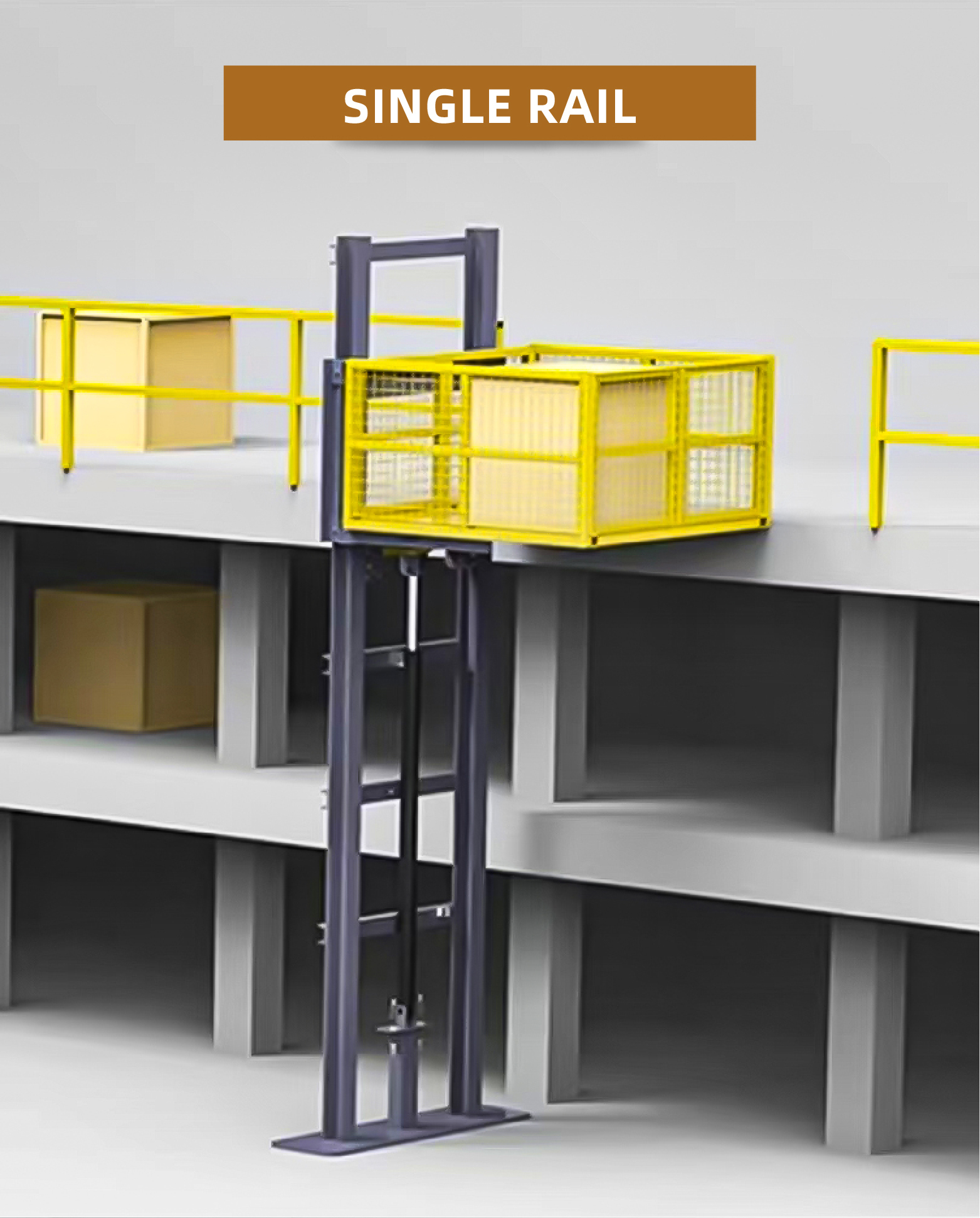 1000kg Load Capacity Cargo Lift 2 3 Floor Freight Elevator For Industrial Use