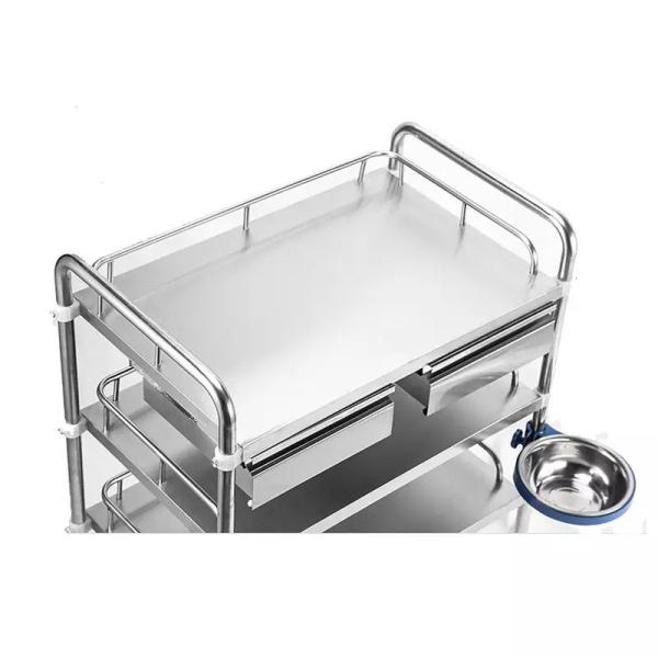Prateleiras de pingamento de aço inoxidável cirúrgicas do trole 3 do trole 840mm do instrumento do hospital