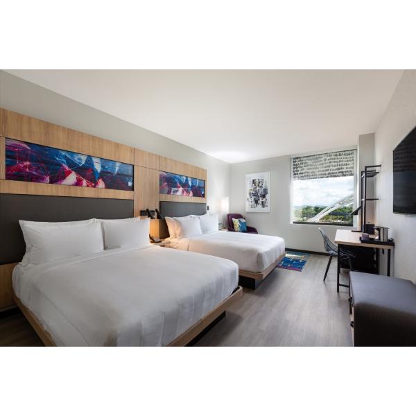 Естественная мебель наборов спальни гостиницы облицовки свободная + изголовье фиксированной мебели большое