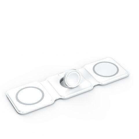 Carregador rápido de 15W Carregador sem fio portátil multifuncional preto branco