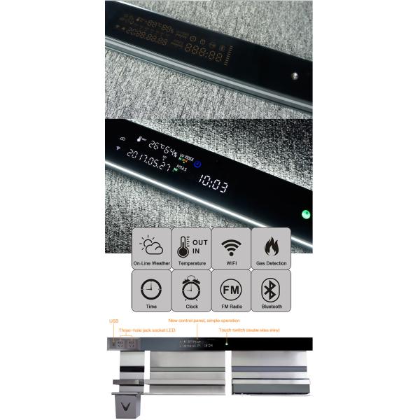 Aeronaves Aluminio PC / ABS Smart LED pantalla para iluminación de cocina