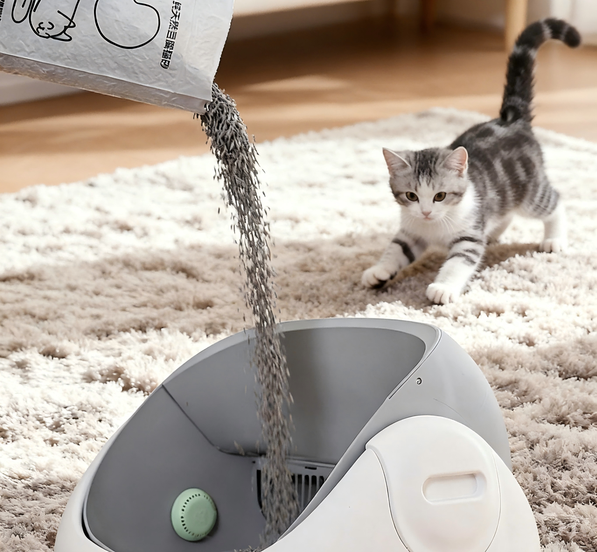 For Multiple Cats Litter Box Enclosed Anti-splatter With Sieve Deodorant Ball Large Capacity