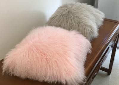 Mongolian fur Pillow Luxurious Genuine Long Hair Tibet Lamb Fur Throw For home