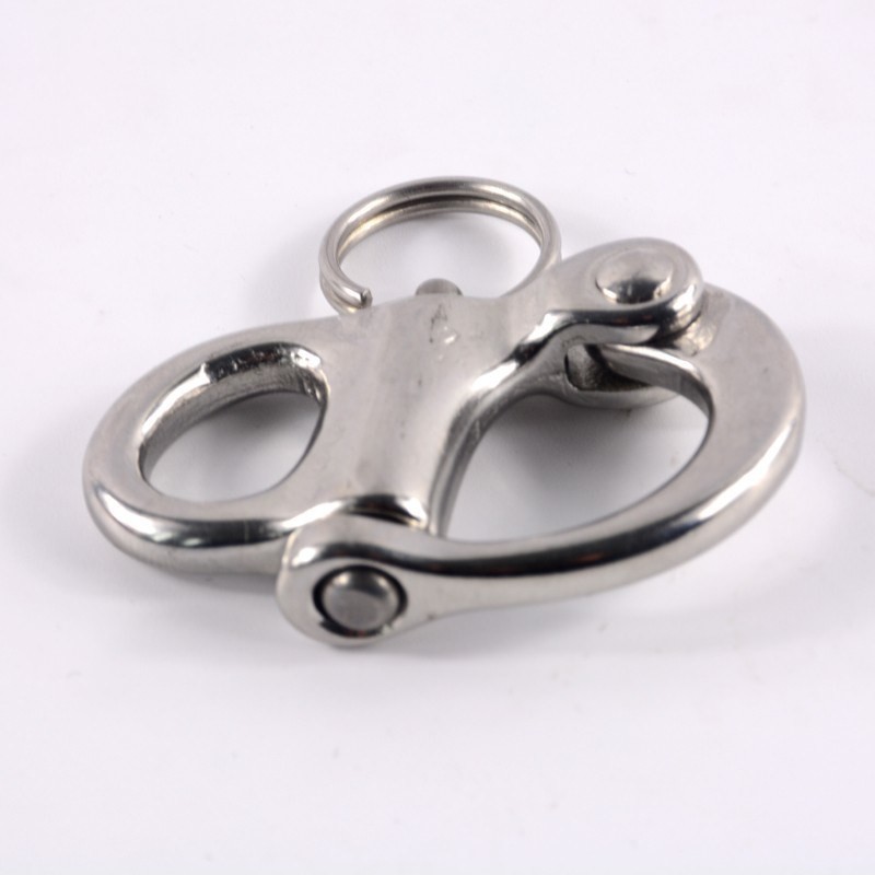 0.060kg Package Gross Weight Stainless Steel 52mm Fixed Snap Shackle with Swivel Eye