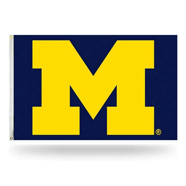 Hanging Style Michigan Wolverines Flag Polyester 3x5ft Custom Size