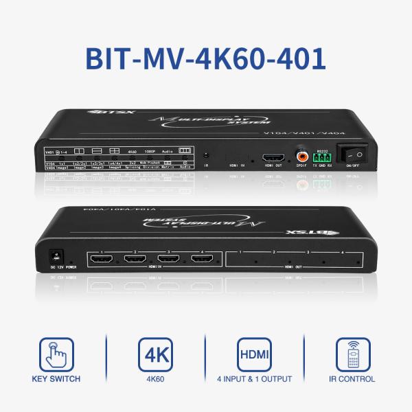4K60 HDMI Multiview Монитор 1 из 4 В HDMI Разделитель экрана Мультивиувер