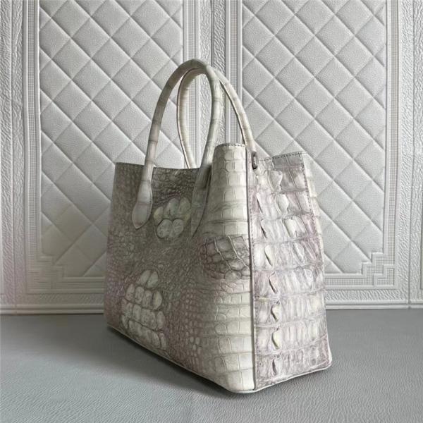 Lady Himalaya White Purse Authentic Alligator Skin Women Totes Handbag Real Crocodile Leather Female Large Shoulder Bag
