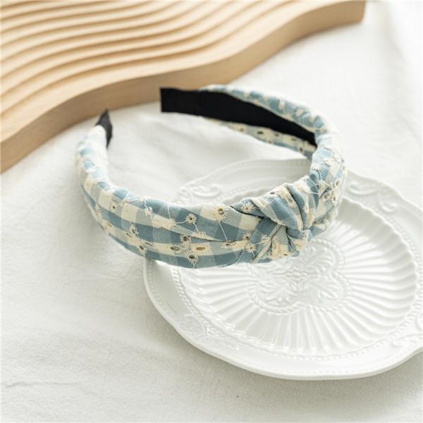 GLH028 Hollowed-out denim knotted headband wide pressed hair women's hemmed headband hair accessories wholesale