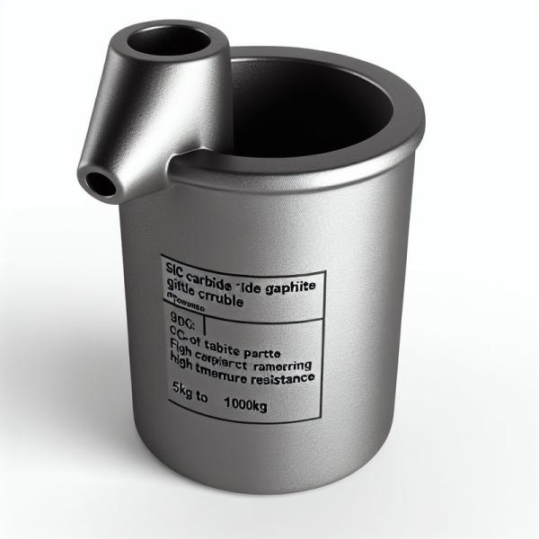 High Capacity SiC Carbide Graphite Crucible With Pouring Nozzle for High Temperature Resistance and Non-Ferrous Metal Melting