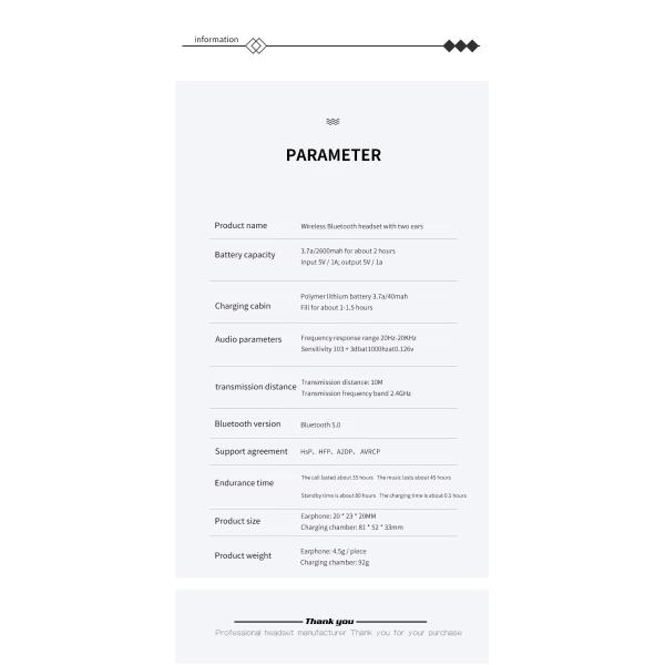 Waterproof Power Bank Earphones K20 2600mAh Charging Case TWS Earbuds