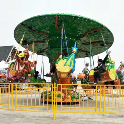 Theme Park Flying Chair Ride With Dinosaur Cockpit Long Working Life