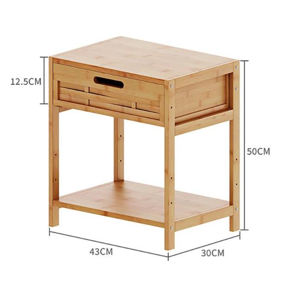 Nightstand, Bedside Table End Living Room Sofa Side Storage Cabinet with Drawer and Shelf