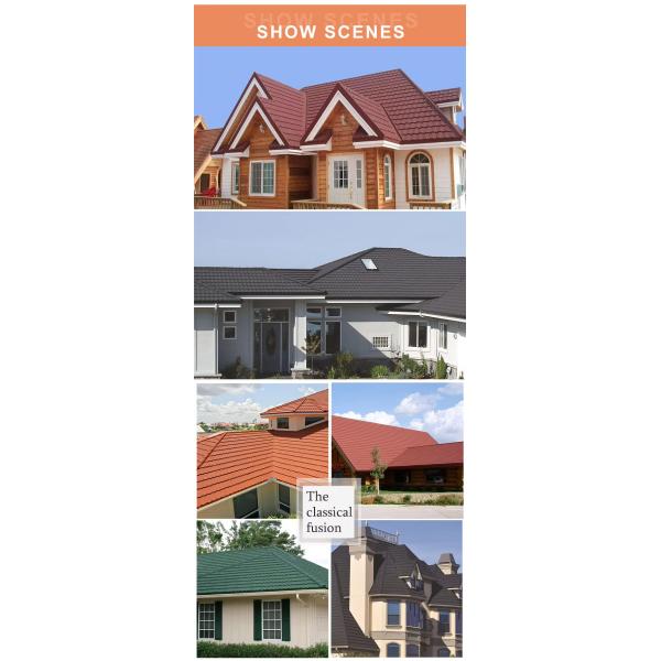 Steel Sheet Stone Coated Colorful Roof Sheet House Traditional Design Style