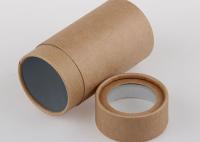 Tube de papier de métier de Brown avec le chapeau en plastique clair évident de fenêtre pour l'empaquetage de cadeaux