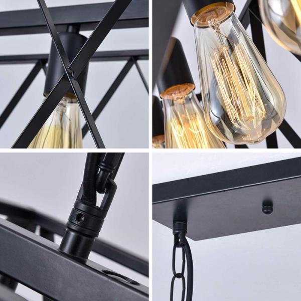 Света падения античного металла привесных ламп отделки чернением винтажного винтажные 4 света