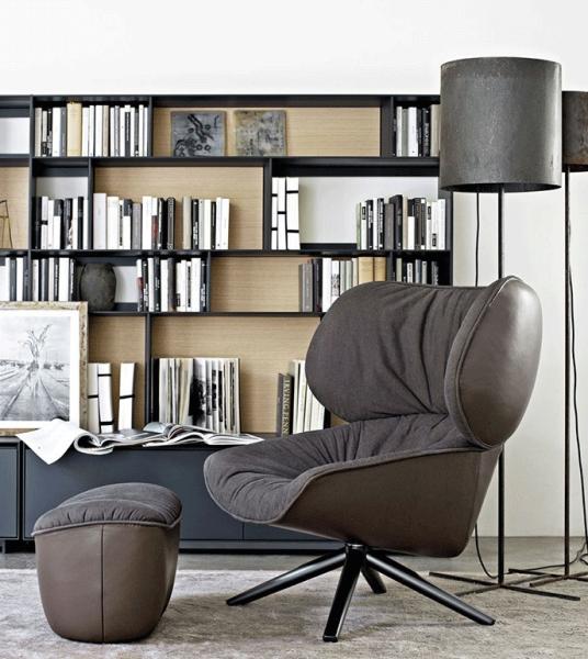 Recliner Italian Designer Classic Modern Luxury Fiberglass Upholstered PU Tabano Chair