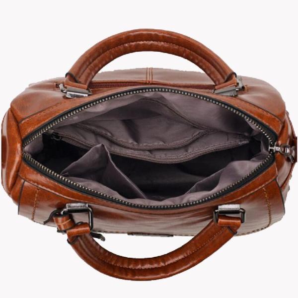 Ретро воск масла заклепки кроет кожей сумки Tote женщин