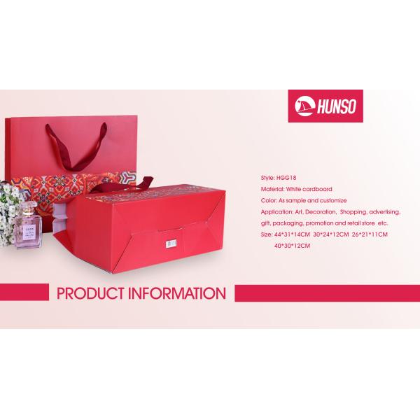 Promotional Patterned Gift Bags Reusable Red Wedding Paper Board Changeable Size