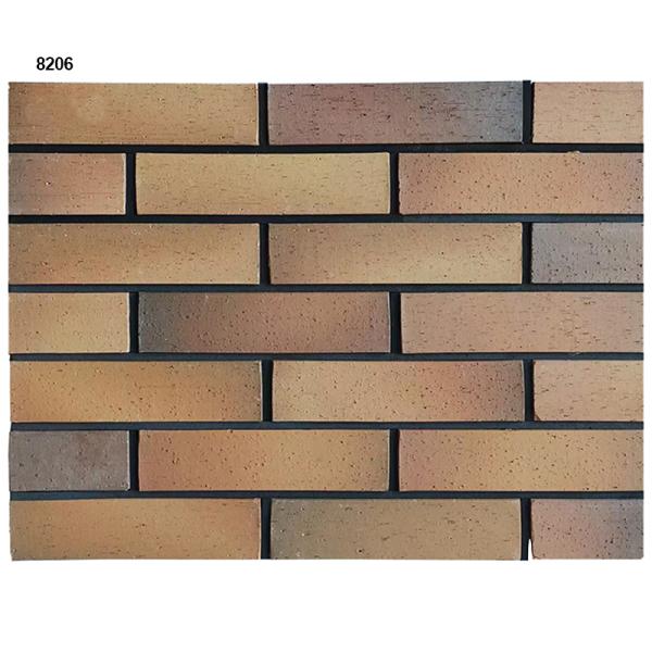 Modern Design Mixed Gradient Colors Thin Clay Brick Veneer Facade Building Exterior Wall Clinker Tile